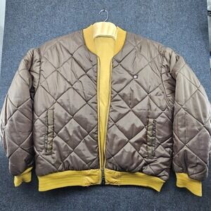 Vintage‎ Y2K Southpole Bomber Jacket Reversible Mens XXL Brown/gold